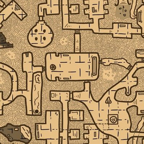 Small Dungeon Crawl Map Sepia