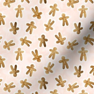 small // Gingerbread on pink christmas fabric