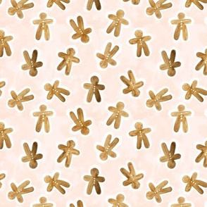 small // Gingerbread on pink christmas fabric