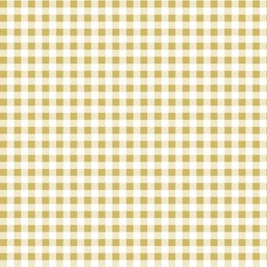 1/4" Gingham Checks Gold White