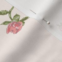 Scattered Vintage Rosebuds - blush cream, large 