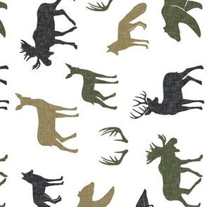 woodland animals - C2 linen (90) C20BS