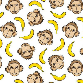 monkeys and bananas on white - LAD20