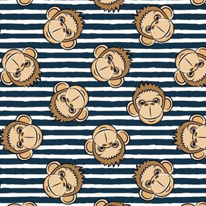 monkeys - dark blue stripes - LAD20