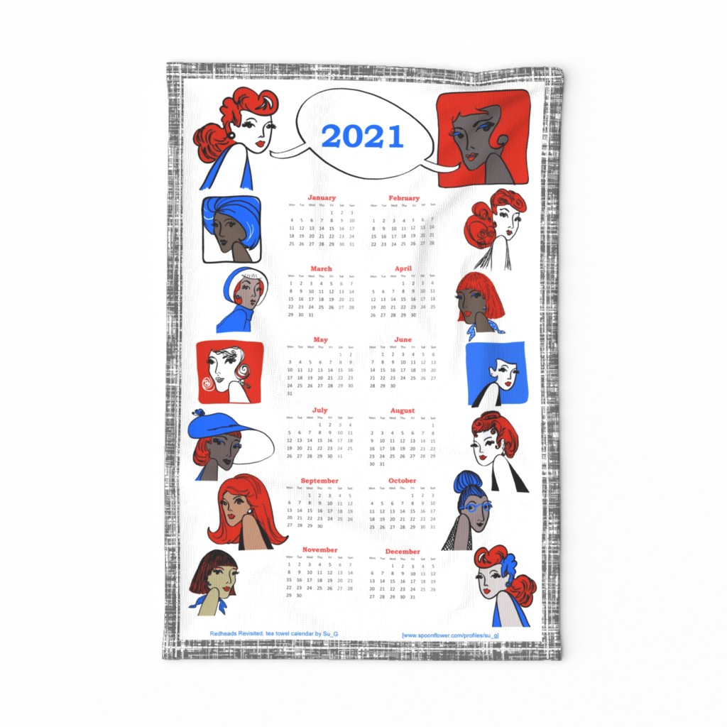Redheads Revisited, a tea towel calendar by Su_G_©SuSchaefer2020