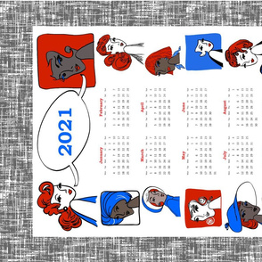 Redheads Revisited, a tea towel calendar by Su_G_©SuSchaefer2020