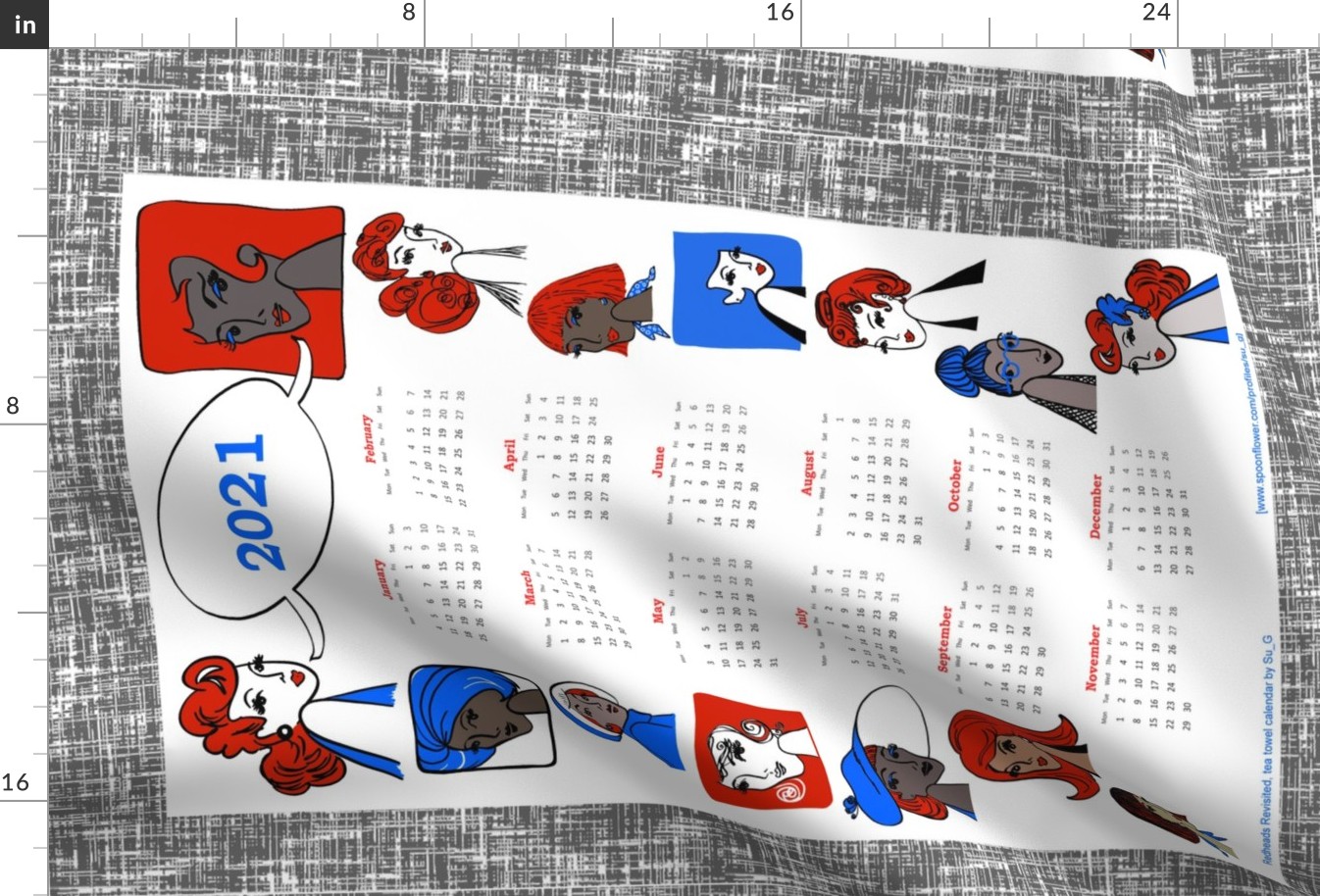 Redheads Revisited, a tea towel calendar by Su_G_©SuSchaefer2020