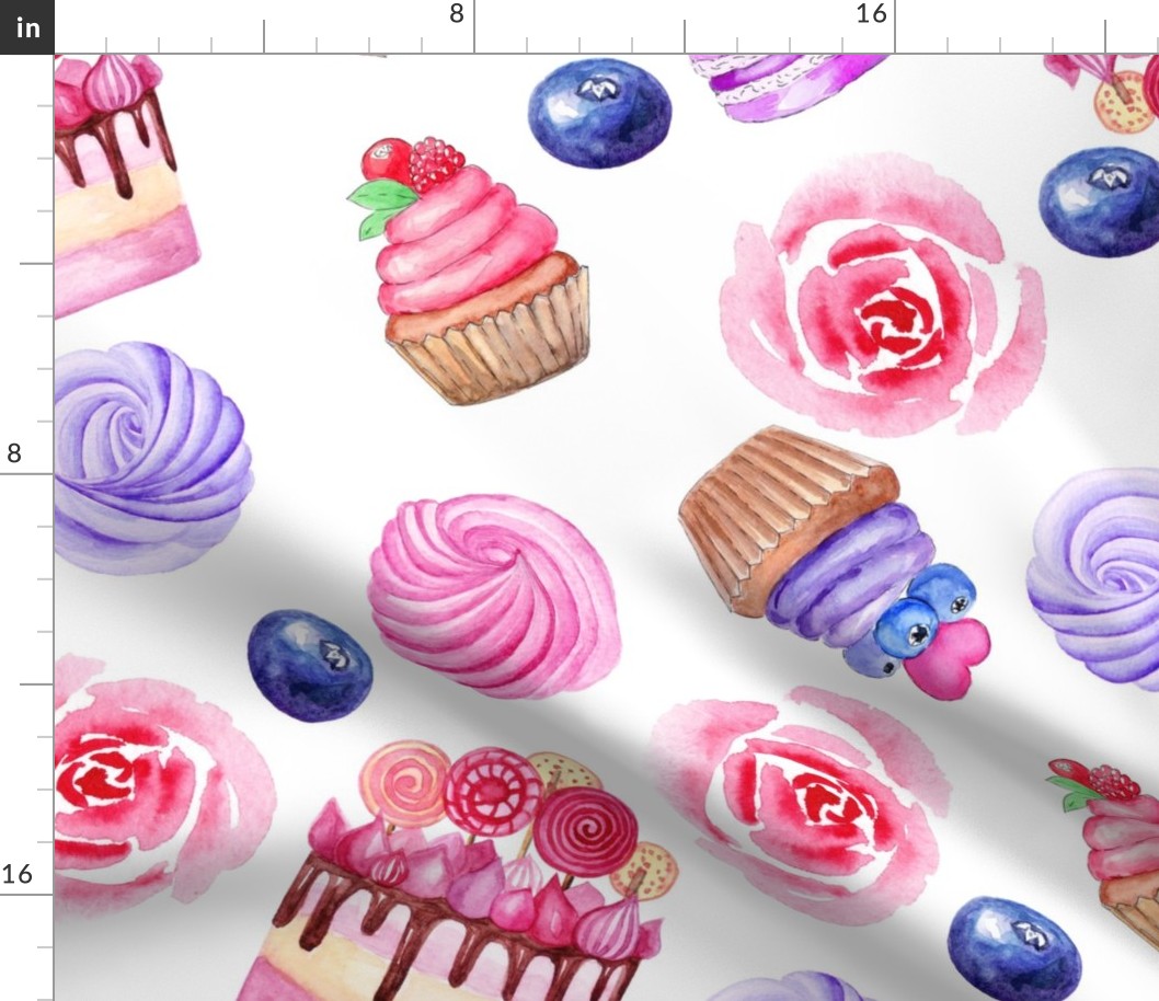 Cake and rose pattern