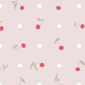 Sweet cherries and polka dots in pink