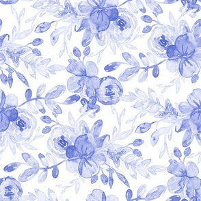 Soft Simple Watercolor Floral - Lavender Purple on White 