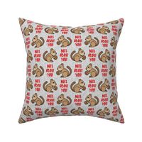 Nuts about you! - Chipmunk valentines - red and grey - LAD20