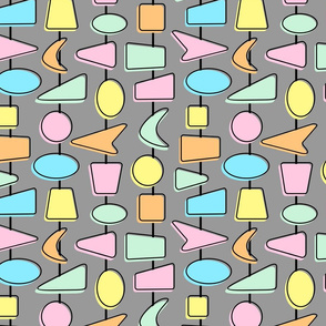 cocktail shapes pastel on gray