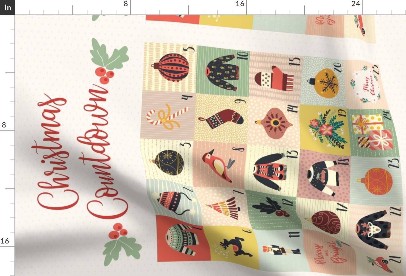 Advent Calendar Fabric - English