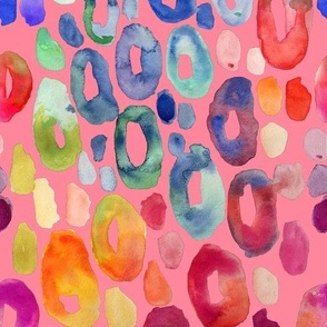 Rainbow Watercolor Animal Print (Regular Size) // Papaya 