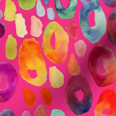 Rainbow Watercolor Animal Print (Regular Size) // Hot Pink