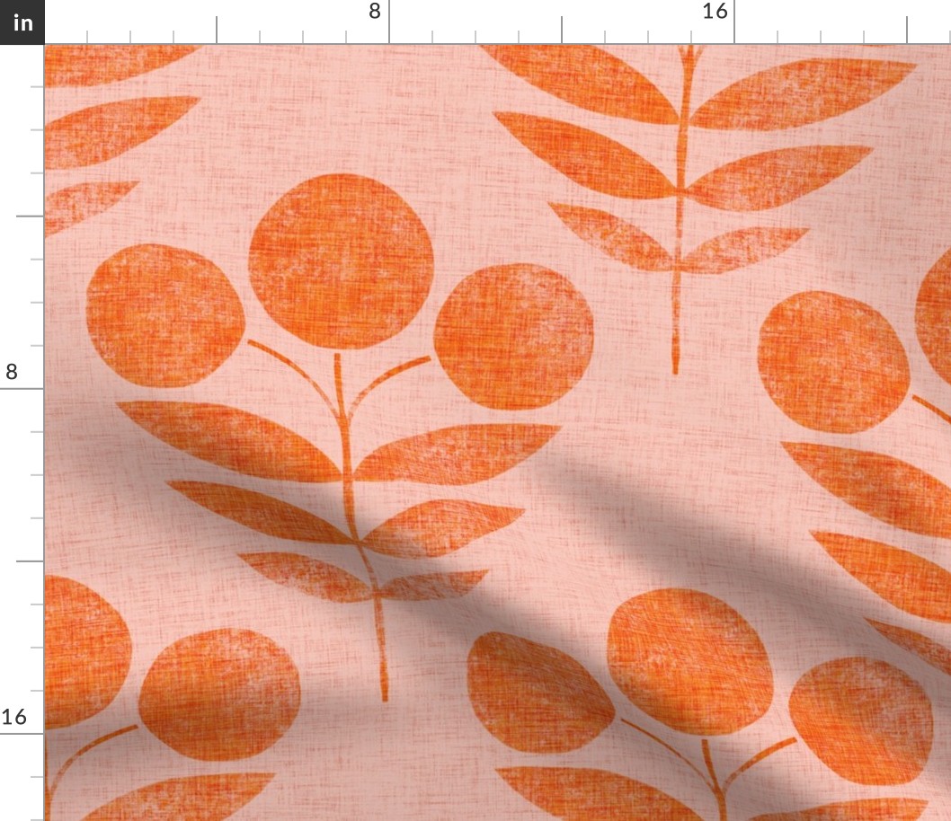 Mina's Mod Blooms - LARGE -  in Clementine on Apricot