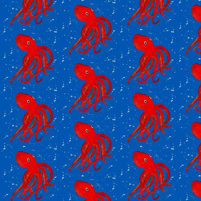 red octopus on blue