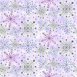 Snowflakes // Christmas, Winter Fabric // 8x8