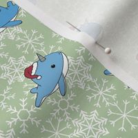 Christmas Narwhals_Green