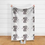 18"x21" Baby Elephant for pillows Lavender Florals