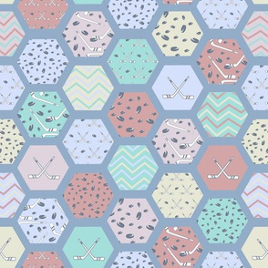 hockey hex quilt pastel