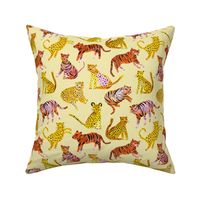 Safari Tigers and leopards Light Yellow