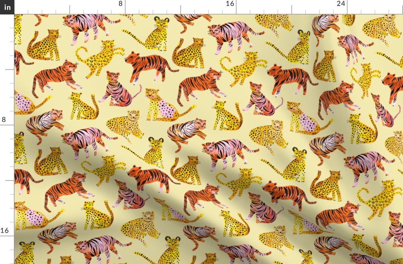 Safari Tigers and leopards Light Yellow