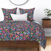  Ditsy Floral Colorful floral petals Watercolor summer Moody florals Multicolor Dark