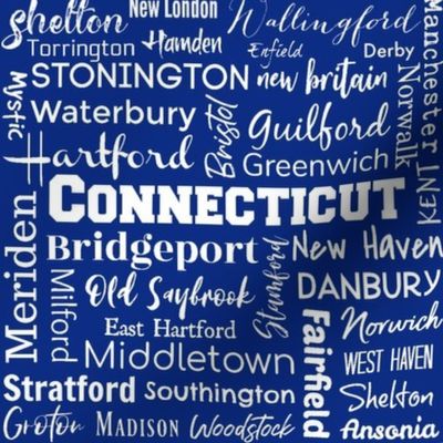 Connecticut cities, blue