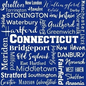 Connecticut cities, blue