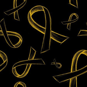 Painted Gold Ribbon on black