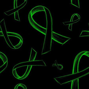 Sketch Green Ribbon on black