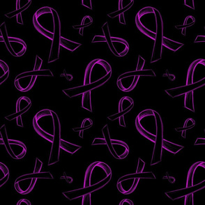 Sketch Pink Ribbon black background