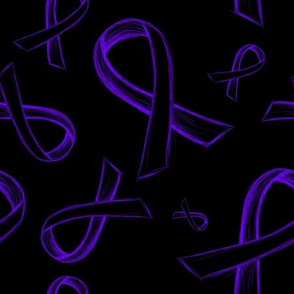 Sketch Purple Ribbon on Black