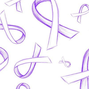 Sketch Purple Ribbon on white