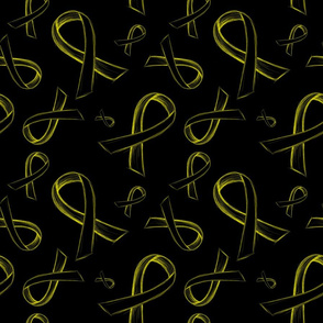 Sketch Yellow Ribbon on black