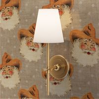 Cowboy Santa on camel linen - medium scale