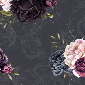 Gothic Love Story Roses on black background MEGA