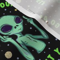 Funny Alien Middle Finger  - "Go Abduct Yourself" Humorous Space