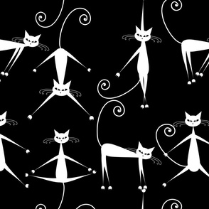  Graceful Black Cats Family Art