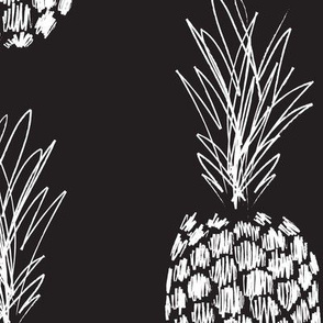 jumbo sketchy pineapple _ black and white