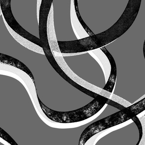 jumbo reptilian ribbons_monochrome