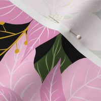 Pink Poinsettia Winter Floral Large Scale