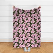 Pink Poinsettia Winter Floral Large Scale