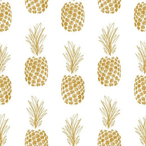 medium sketchy pineapple_gold and white