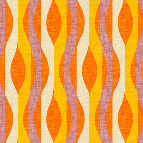 Mod Stripes Orange - Waves