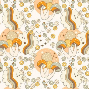 Groovy Mushrooms- peach soft colors