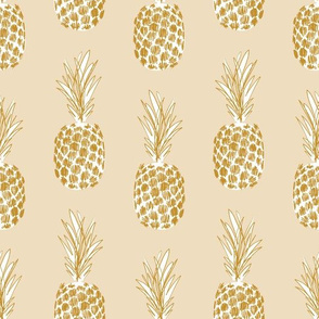 medium sketchy pineapple_sand white and gold