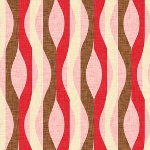 Mod Stripes Red Pink- Waves