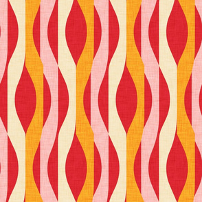 Mod Stripes Red - Waves